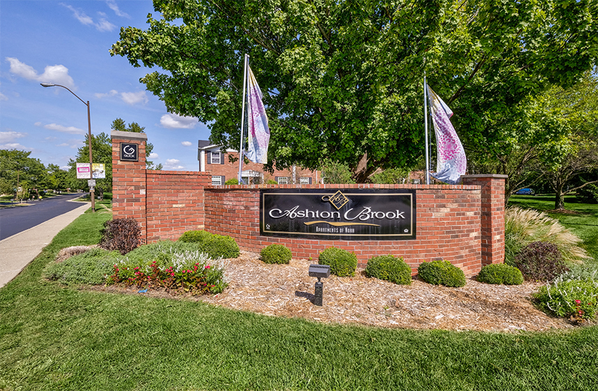 Exterior sign at Ashton Brook Apartments