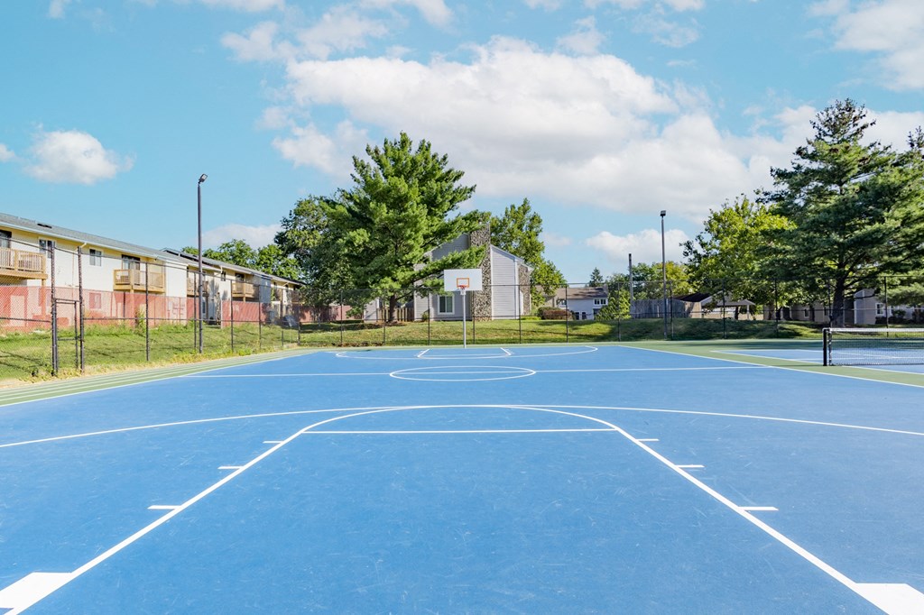 Outdoor basketball court at Woodbridge Apartments Bloomington