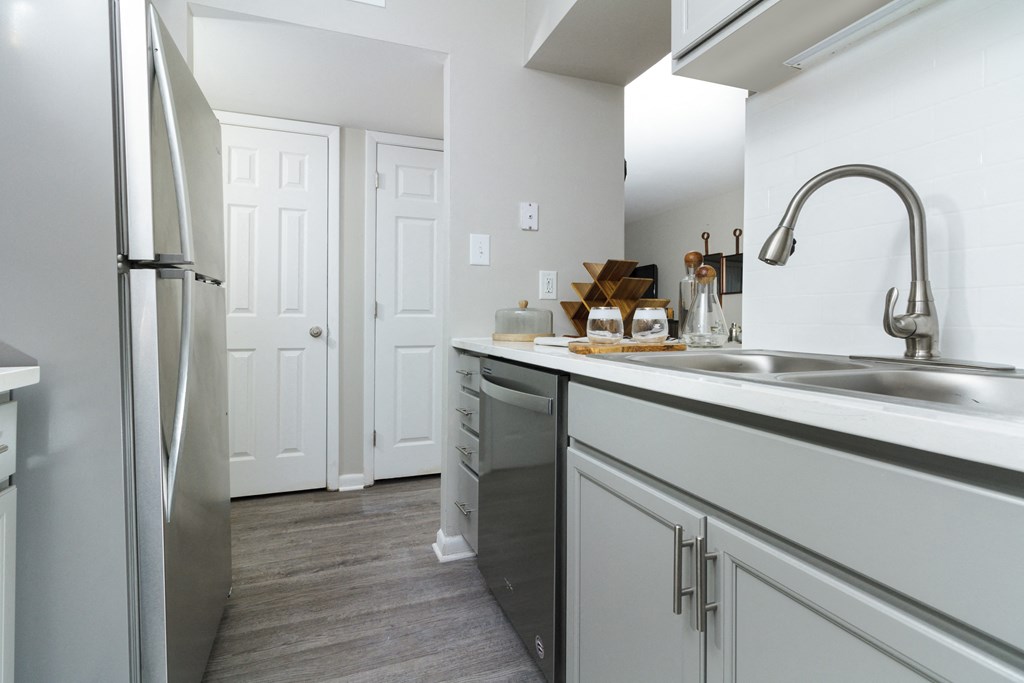 Apartment home with galley kitchen at Woods of Fairfax