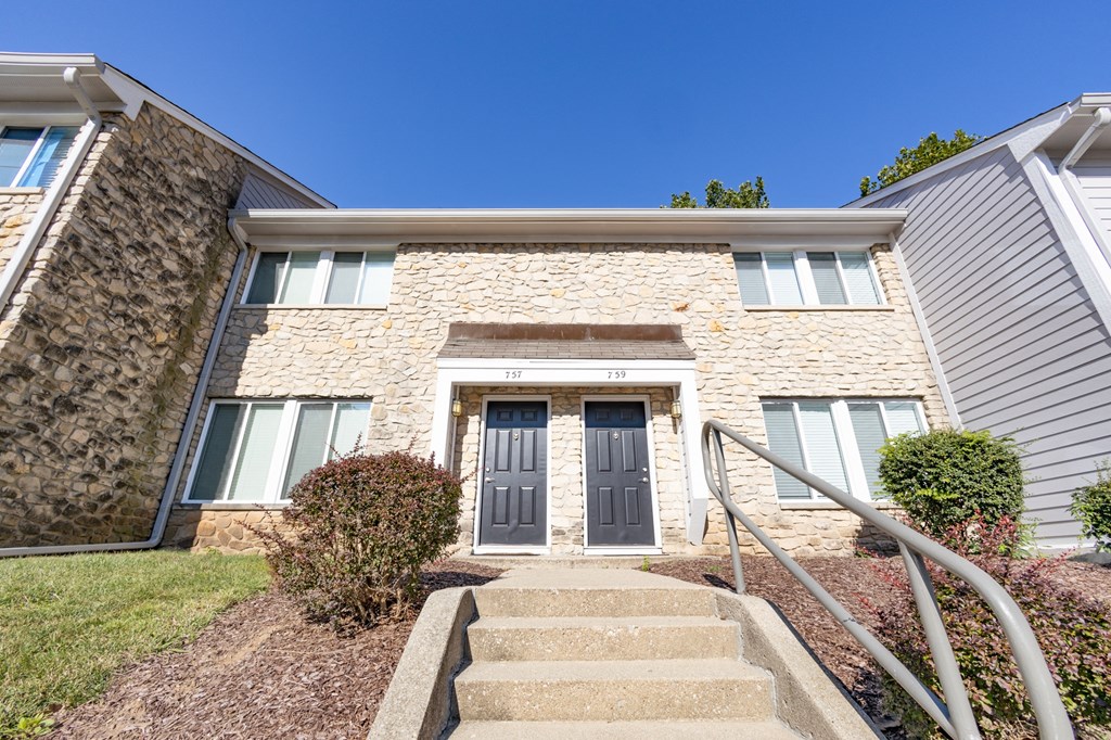 Apartment building exterior at  Woodbridge Apartments Bloomington