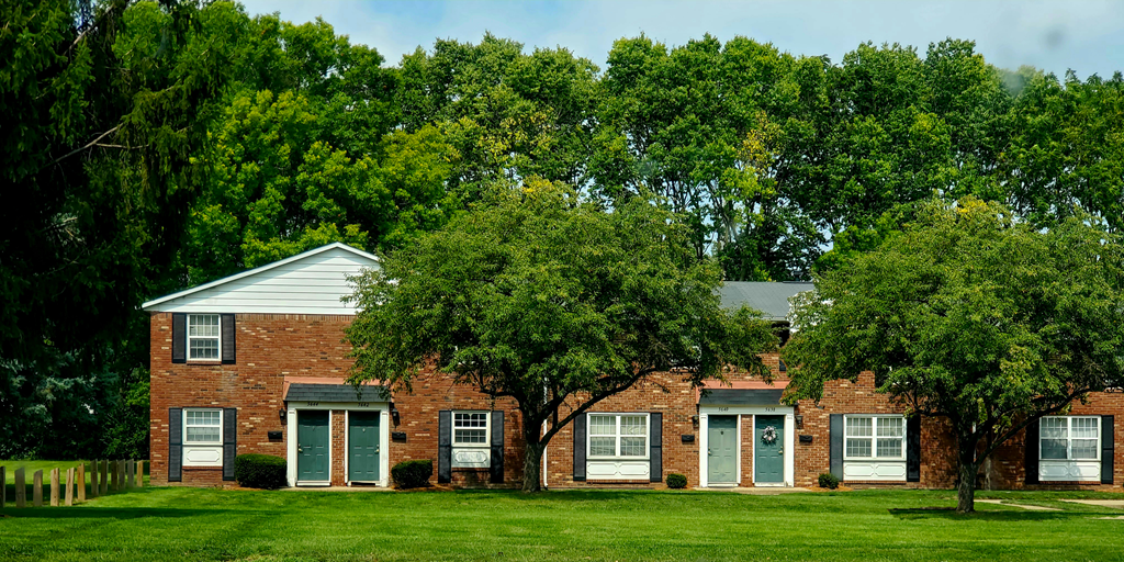 Apartment building exterior at Carriage House West.