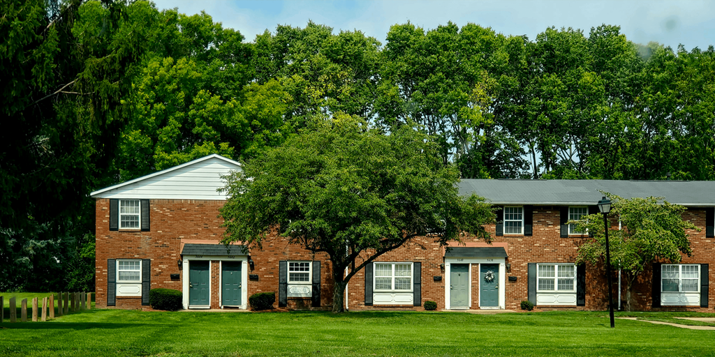 Apartment building exterior at Carriage House West.