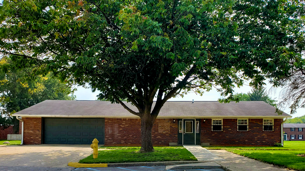 Apartment building exterior at Carriage House West.