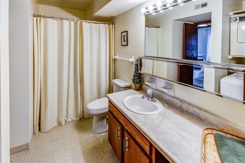 Bathroom in a 2 bedroom apartment at Cedar Ridge Apartments