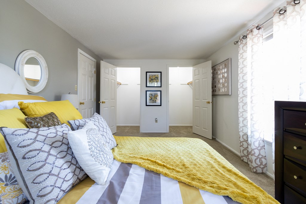 Spacious Bedroom with a Window in a One Bedroom Apartment at Ashmore Trace