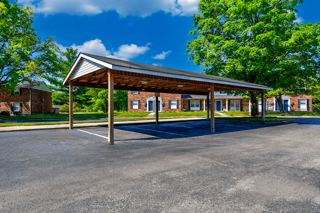 Carport at Ashton Brook Apartments, offering covered parking spaces for resident vehicles.