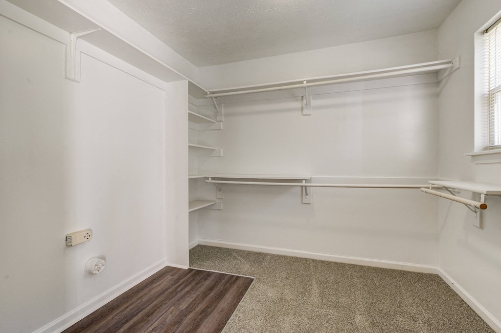 Closet with shelves at Brownsburg Pointe.