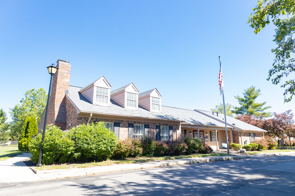 Clubhouse Exterior at Briarwood Apartments in Columbus, IN