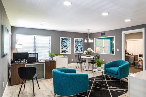 Clubhouse Interior at Halcyon Apartments, Florida.