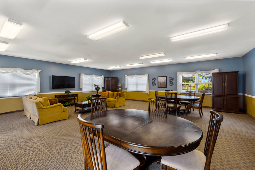 Clubhouse at Northwood Apartments in Franklin, offering a community space with comfortable seating for residents.
