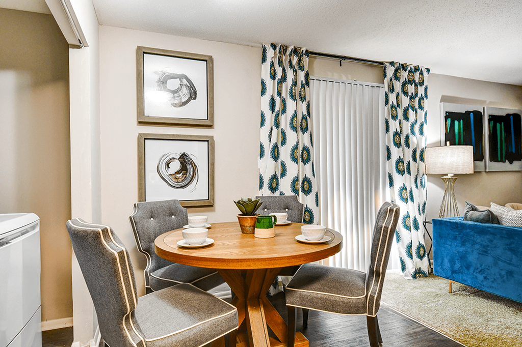 Dining room in a 1-bed, 1-bath apartment at Ashton Brook, offering a bright and open space.
