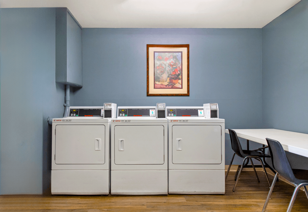 Laundry facility in the senior building at Northwood Apartments in Franklin.
