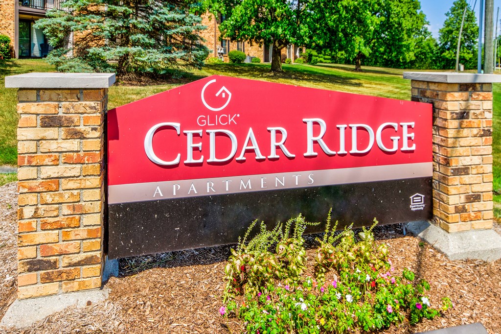 Monument sign at Cedar Ridge Apartments