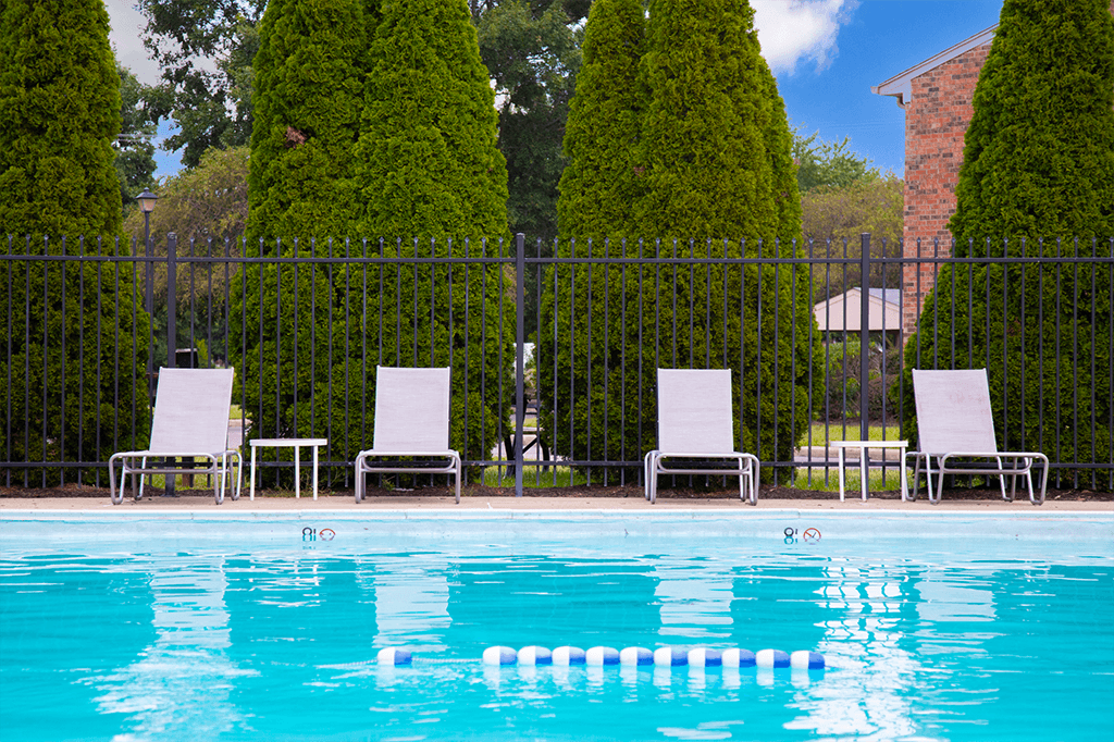 Swimming pool at Briarwood Apartments, Columbus, IN, offering a relaxing outdoor space for residents.
