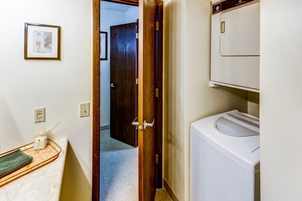 Washer and dryer in a 2 bedroom apartment at Cedar Ridge Apartments