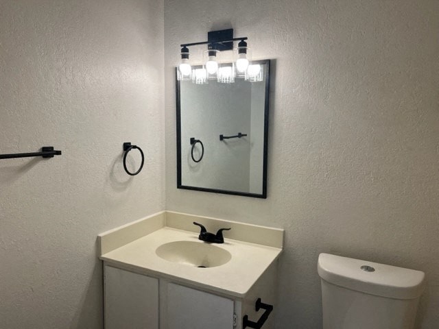 a bathroom with a sink and a mirror and a toilet