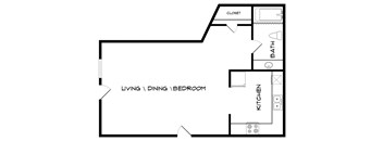 a floor plan of a bedroom apartment