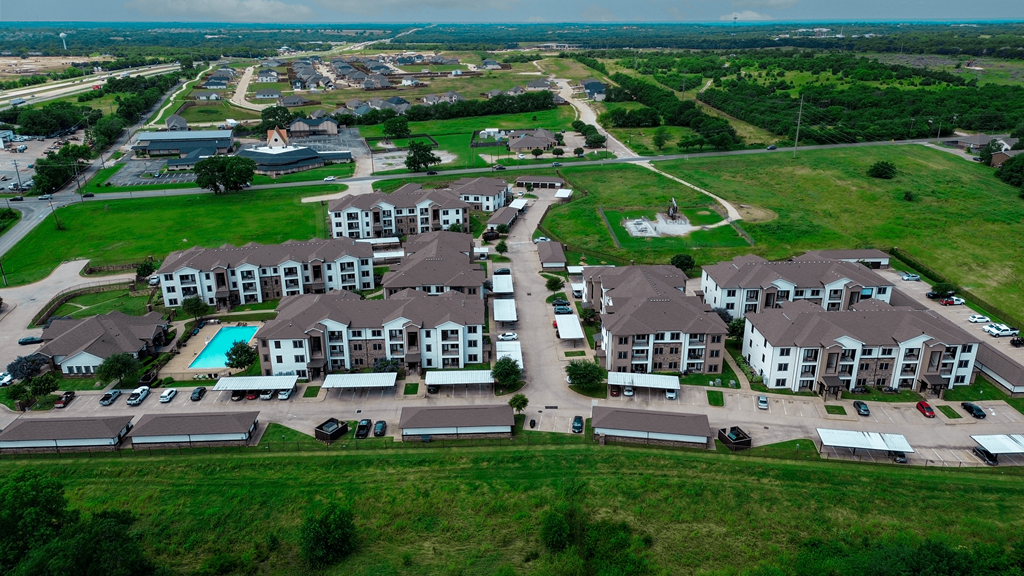 A bird's eye view of Creed Canyon Apartments in Sherman Tx