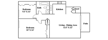 2 Bedroom 1 Bathroom