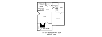 A1 1 Bedroom 1 bathroom
