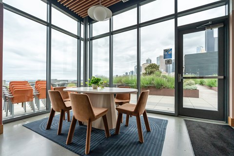 Meeting room with rooftop terrace at Stadium Place Apartments, Seattle