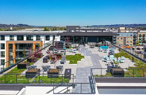 Rooftop deck aerial view