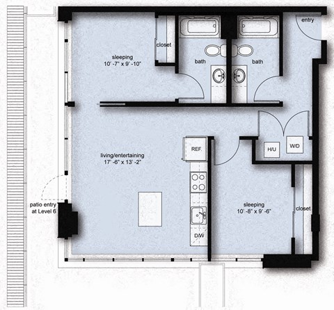 a floor plan of a house with bedrooms and a bathroom