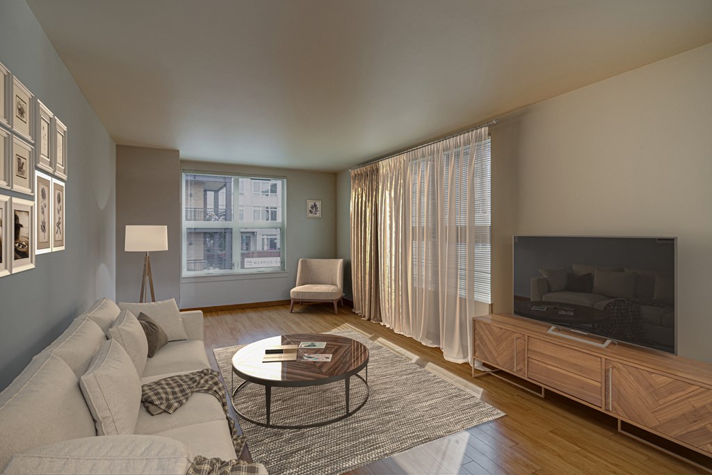 Spacious Living Room - The 101 Apartments, Kirkland WA