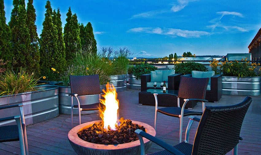 Outdoor Living Area Fire Pits at The Corydon, Seattle, Washington - Photo Gallery 1