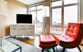 Living room with Space Needle view - Photo Gallery