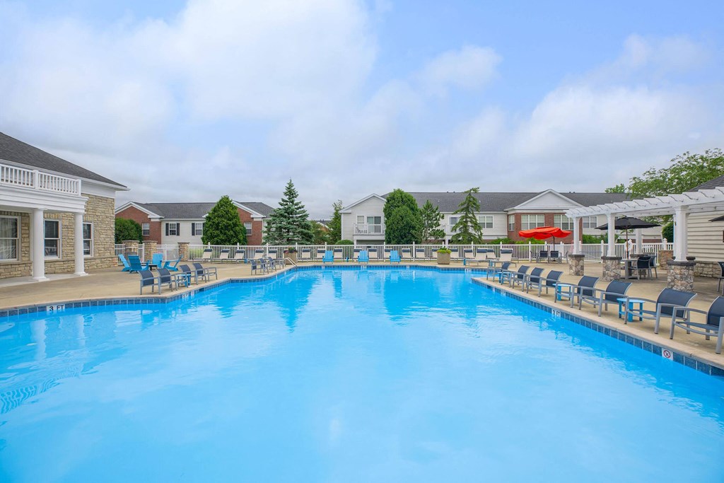 the swimming pool at the apartments for rent