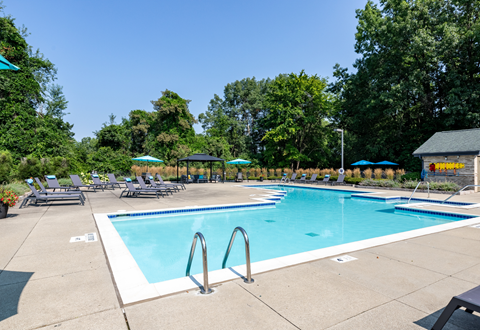 Clear blue pool at Hidden Lakes Apartments, Clarkston, 48346