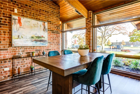 Modern dining area at fifty9 Grove Apartments, Illinois, 60563