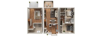 Carriage Floor Plan at Highlands at Warwick Apartments, Pennsylvania 17543