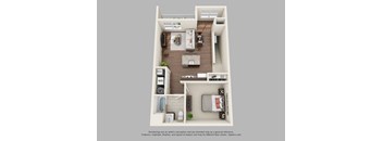 1 Bed Floorplan at Iroquois Village, Niskayuna, 12309