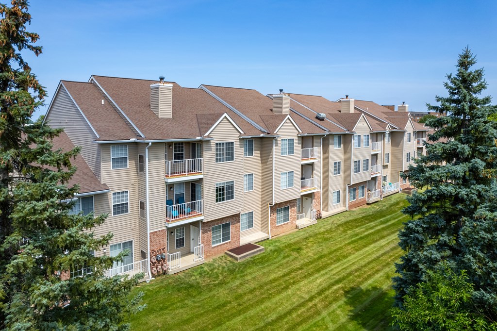 Exterior of building with green grass