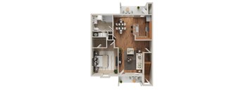Gardenia Floor Plan at Highlands at Warwick Apartments, Lilitz