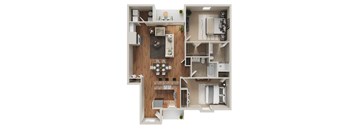 Glenwood Floor Plan at Highlands at Warwick Apartments, Lilitz, PA