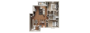 Greystone Floor Plan at Highlands at Warwick Apartments, Lilitz, Pennsylvania