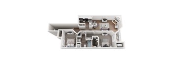 Lexington Upper floorplan at Heather Ridge Apartments, Westland, Michigan