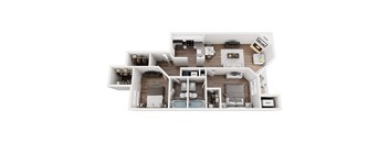 Manchester Lower floorplan at Heather Ridge Apartments, Michigan, 48185