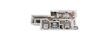 Manchester Upper floorplan at Heather Ridge Apartments, Michigan