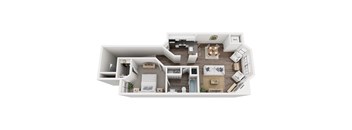 Kensington II Upper Floorplan at Hidden Lakes Apartments, Clarkston, Michigan