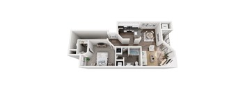Kensington Upper Floorplan1 at Hidden Lakes Apartments, Clarkston, 48346