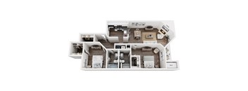 Manchester Lower HR Floorplan at Hidden Lakes Apartments, Michigan