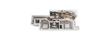 Manchester Upper HR Floorplan at Hidden Lakes Apartments, Clarkston, 48346