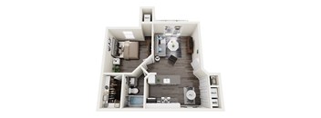 Amsterdam Floorplan at Pine Ridge Apartments, Michigan, 48307