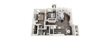Brussels Floorplan at Pine Ridge Apartments, Rochester Hills, MI