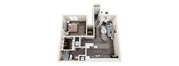 Copenhagen Lower Floorplan at Pine Ridge Apartments, Michigan