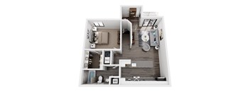 Copenhagen Upper Floorplan at Pine Ridge Apartments, Rochester Hills, MI, 48307